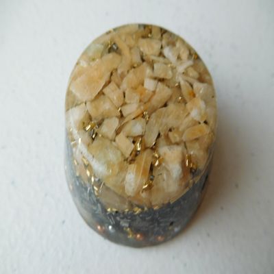 Calcite Orange Orgone Generator Energy Accumulator 528Hz/7.83Hz/Advance Harmonics Many Beautiful Ingredients and Colors!! (Calcite Orange)