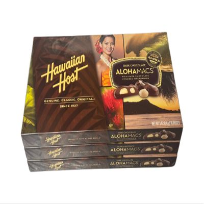 Dark Chocolate Covered Macadamia Nuts by Hawaiian Host (3 Boxes)
