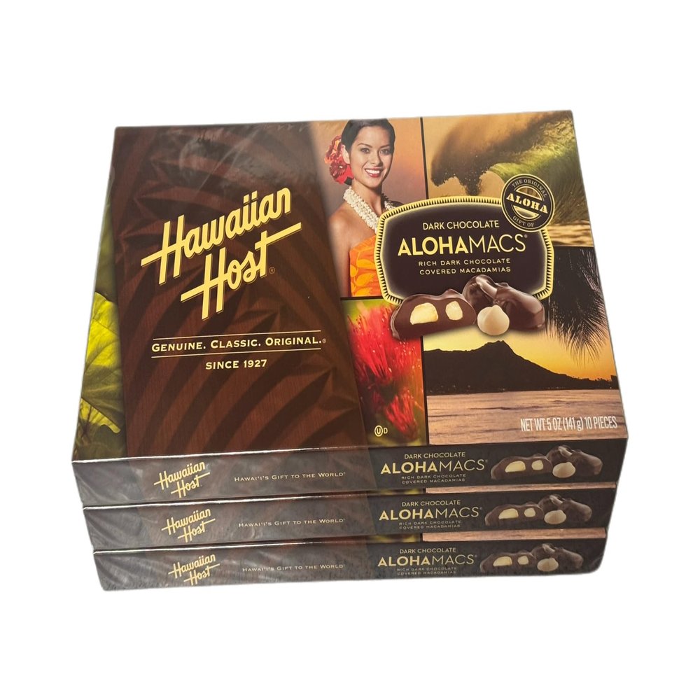 Dark Chocolate Covered Macadamia Nuts by Hawaiian Host (3 Boxes)