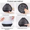 400ml Mini Ultrasonic Aroma Essential Oil Diffuser, Wood Grain Cool Mist Humidifier for Office Home Room Study Yoga Spa, 14 Color Lights view 3