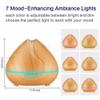 400ml Mini Ultrasonic Aroma Essential Oil Diffuser, Wood Grain Cool Mist Humidifier for Office Home Room Study Yoga Spa, 14 Color Lights view 4