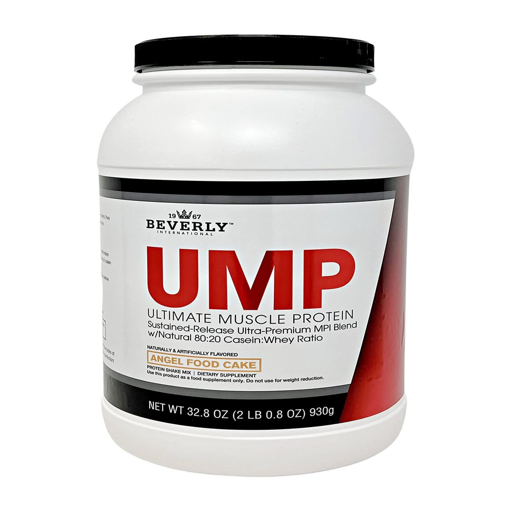 Beverly International UMP Protein Powder, Angel Food Cake. Unique Whey-Casein Ratio Builds Lean Muscle. Easy to Digest. No Bloat. (32.8 oz) 2lb .8 oz