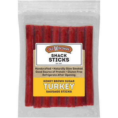 Old Wisconsin Honey Brown Sugar Turkey Snack Sticks, 16 OZ Resealable Pack