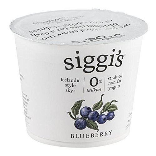 Siggis Strained Non Fat Blueberry Yogurt, 5.3 Ounce (Pack of 12)