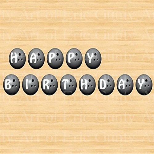 1/4 Sheet - Bowling League Birthday - Edible Cake/Cupcake Party Topper - D22665