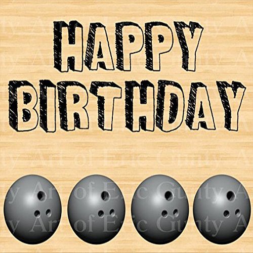 1/4 Sheet - Bowling Balls League Birthday - Edible Cake/Cupcake Party Topper - D22671