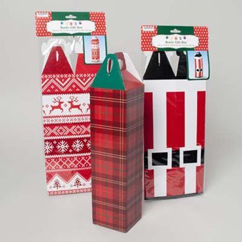 Set of 12-3.25"x3.25"x12.5" Wine Bottle Gift Boxes - Reusable Caddy - Easy to Assemble - No Glue Required - Perfect for the Holidays!