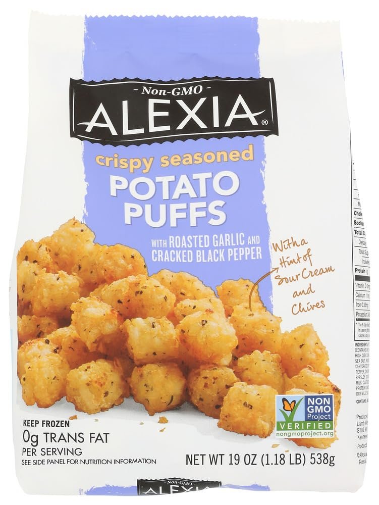 Alexia Foods Seasoned Crispy Potato Puffs, 19 Ounce (Pack of 12)