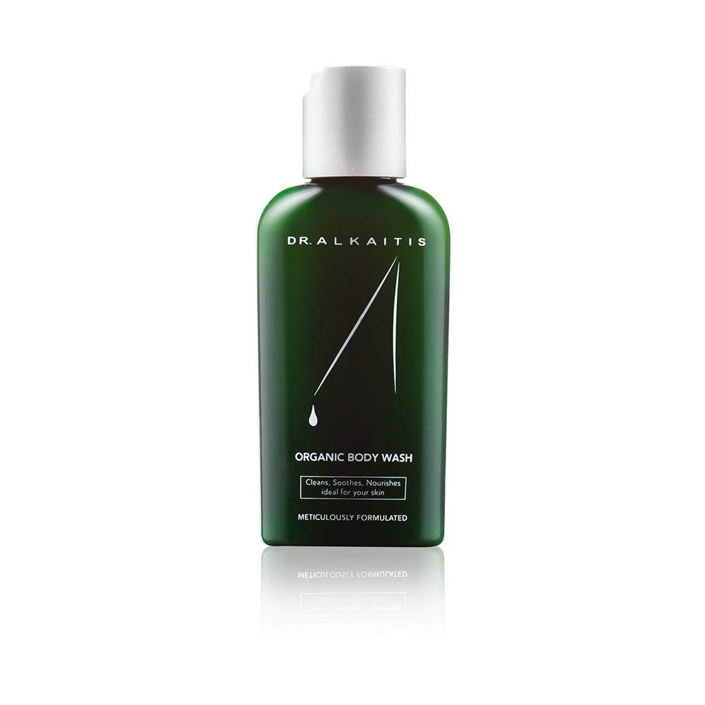 DR. ALKAITIS Organic Body Wash - Gentle pH-Balanced Cleanser with Aloe, Herbs & Sea Botanicals - Sulfate-Free Formula (60 ml / 2 fl oz)