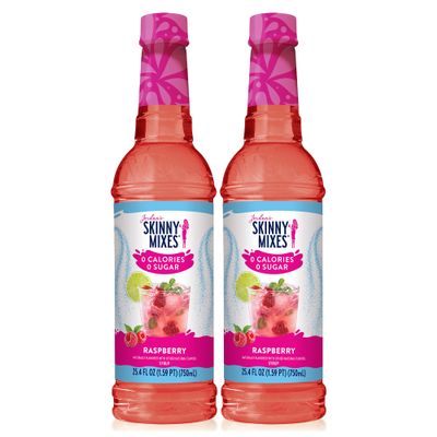 Jordan's Skinny Mixes Sugar Free Syrup, Raspberry Flavor, Fruit Flavored Water Enhancer, Drink Mix for Ice Tea, Lemonade & More, Zero Calorie Flavoring, Keto Friendly, 25.4 Fl Oz, 2 Pack