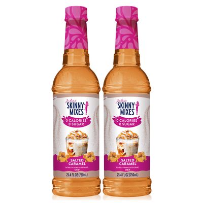 Jordans Skinny Mixes Sugar Free Coffee Syrup, Salted Caramel Coffee Flavoring Syrup, Zero Calorie Drink Mix, Lattes, Baking, Protein Shake or Cocktail, Dairy & Gluten Free, Kosher, 25.4 Fl Oz, 2 Pack