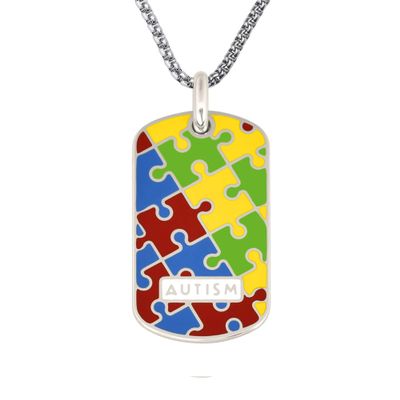 Divoti Deep Custom Laser Engraved Stainless Steel Medical Alert Necklace for Men/Women, Autism Tag Medical ID Necklace, Dog Tag w/Free Engraving-Stainless Square Rolo Chain-24