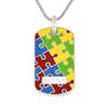 Divoti Deep Custom Laser Engraved Stainless Steel Medical Alert Necklace for Men/Women, Autism Tag Medical ID Necklace, Dog Tag w/Free Engraving - Stainless Foxtail Chain - 24 view 1