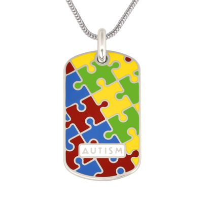 Divoti Deep Custom Laser Engraved Stainless Steel Medical Alert Necklace for Men/Women, Autism Tag Medical ID Necklace, Dog Tag w/Free Engraving - Stainless Foxtail Chain - 28