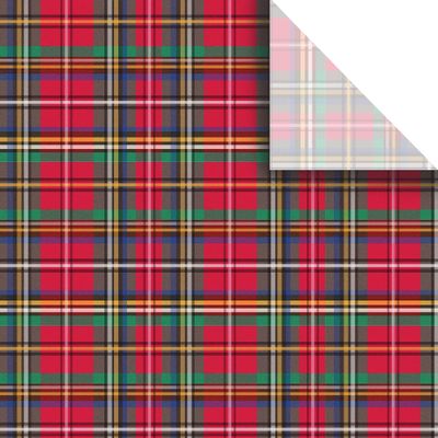 Jillson Roberts Premium Bulk 20" x 30" Printed Tissue for Wrapping and Gift Bags, Tartan, 240 Sheets