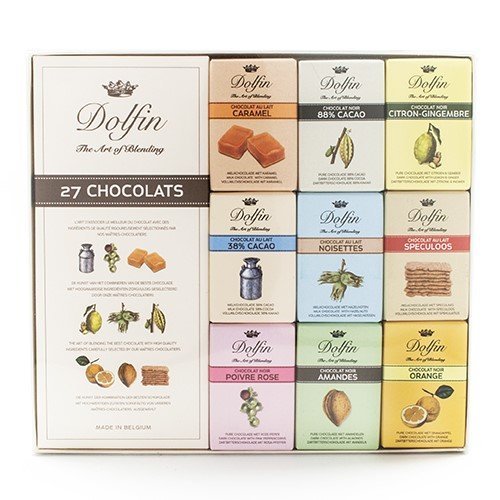 Dolfin Belgium Chocolate Bar Gift Box - 27 Chocolates (9.5 ounce)