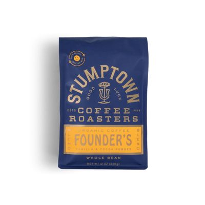 Stumptown Coffee Roasters, Founder's Blend, 100% Arabica Coffee - Organic Whole Bean Coffee, 100% Arabica Coffee - 12 Ounce Bag, Flavor Notes of Vanilla and Cocoa Powder