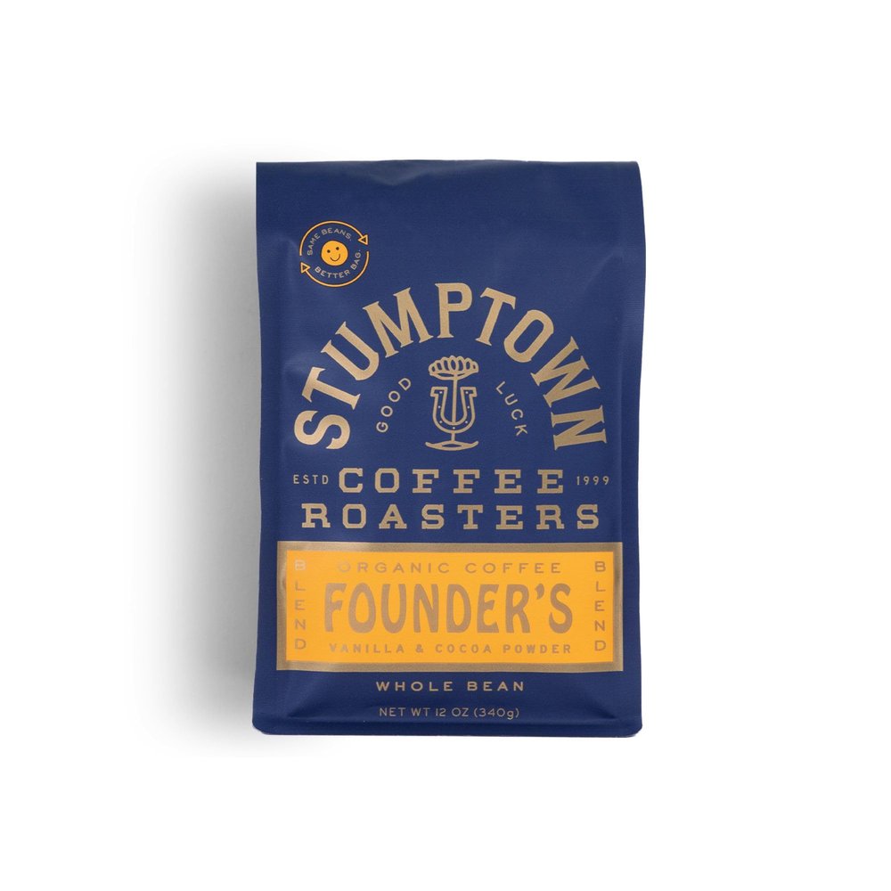 Stumptown Coffee Roasters, Founder's Blend, 100% Arabica Coffee - Organic Whole Bean Coffee, 100% Arabica Coffee - 12 Ounce Bag, Flavor Notes of Vanilla and Cocoa Powder