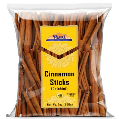 Rani Cinnamon Sticks 7oz (200g) - 36-44 Sticks - Strong Aroma, Perfect for Baking, Cooking & Beverages | 3+ Inches Length - Cassia Saigon Cinnamon from Vietnam | Kosher