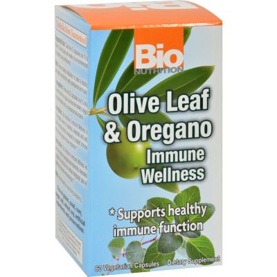 2 Pack of Bio Nutrition Immune Wellness - Olive Leaf and Oregano - 60 Vegetarian Capsuless - Dairy Free - Wheat Free -