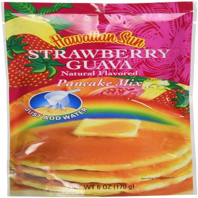 Pancake Mix, 6 Ounce Bag by Hawaiian Sun (Strawberry Guava, 12 Packs)