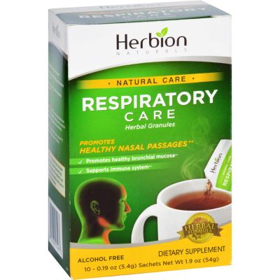2 Pack of Herbion Naturals Respiratory Care - Natural Care - Herbal Granules - 10 Packets - Gluten Free-Dairy Free - Wheat Free-