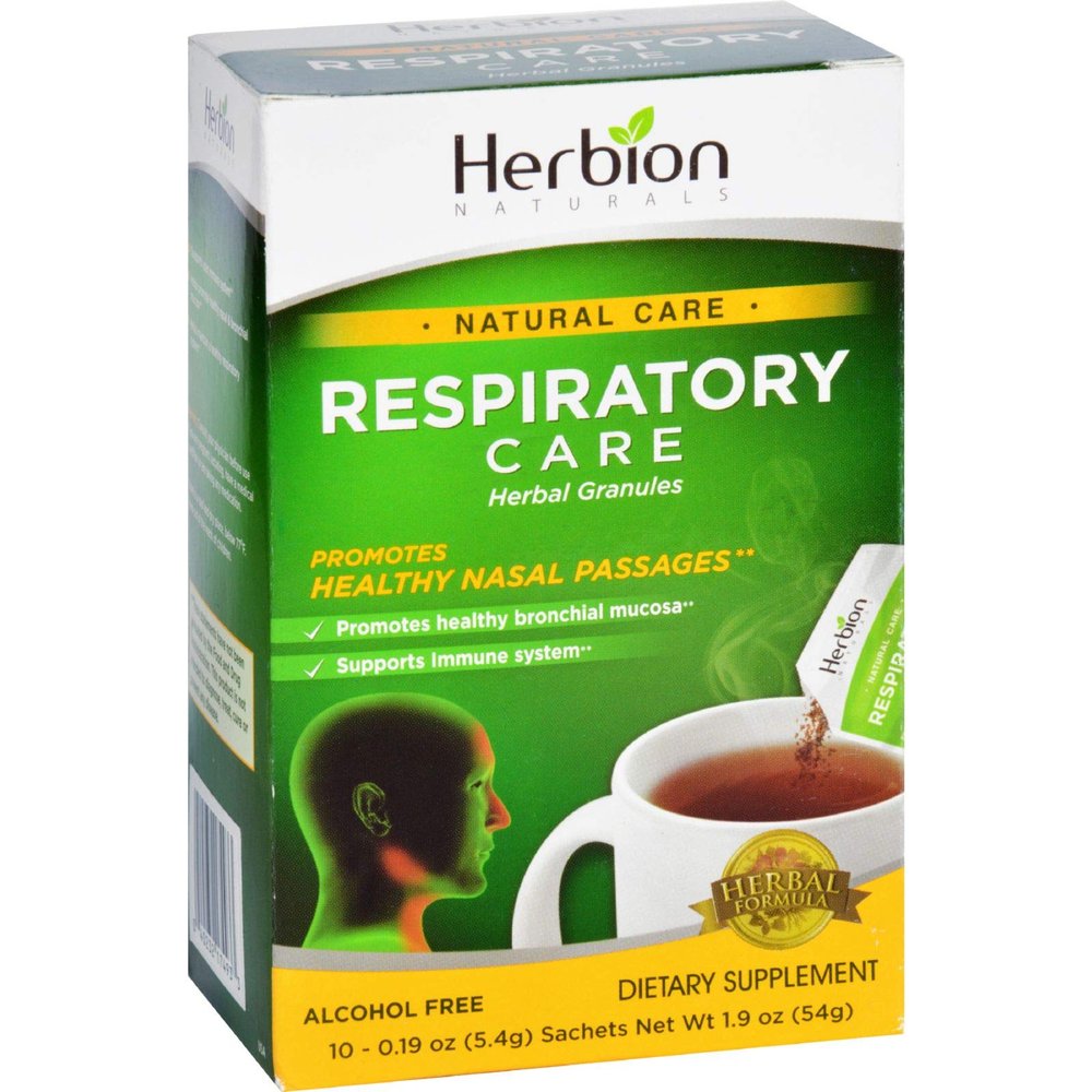 2 Pack of Herbion Naturals Respiratory Care - Natural Care - Herbal Granules - 10 Packets - Gluten Free-Dairy Free - Wheat Free-