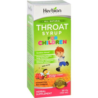 2 Pack of Herbion Throat Syrup - All Natural - Cherry - for Children - 5 oz - Gluten Free-Dairy Free -