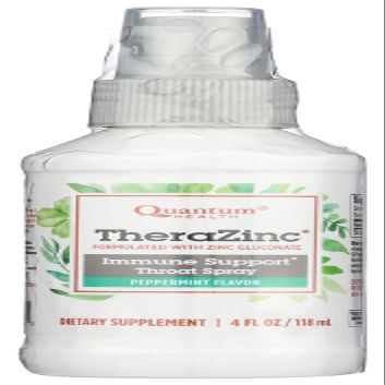 2 Pack of Quantum TheraZinc Spray Peppermint Clove - 4 fl oz - Sugar Free with Stevia - with Echinacea and Elderberry