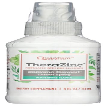 2 Pack of Quantum TheraZinc Spray Peppermint Clove - 4 fl oz - Sugar Free with Stevia - with Echinacea and Elderberry