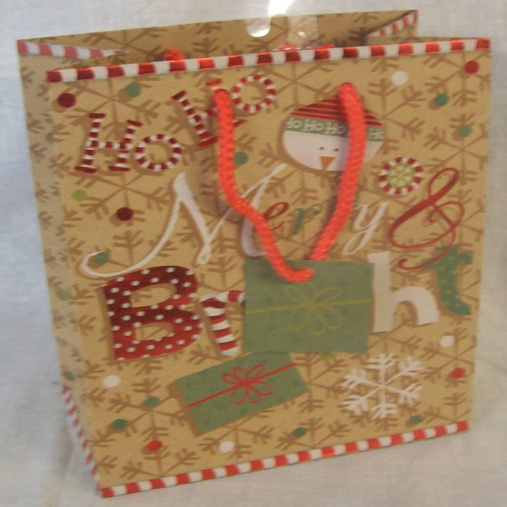 10 Merry & Bright Christmas Gift Bags 9" x 7"