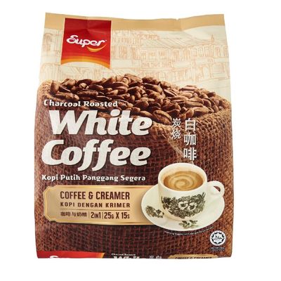 Super White Coffee 2 in 1 & 3 in 1 Instant Coffee (White Coffee & Creamer 2 in 1, 30 Sachets)