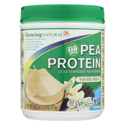 2 Pack of Growing Naturals Yellow Pea Protein - Vanilla Blast - 16 oz - Dairy Free - Vegan