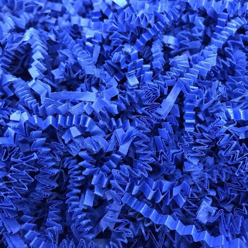 Black Cat Avenue 1/2 LB Royal Blue Crinkle Cut Paper Shred Filler for Gift Wrap and Basket Filler