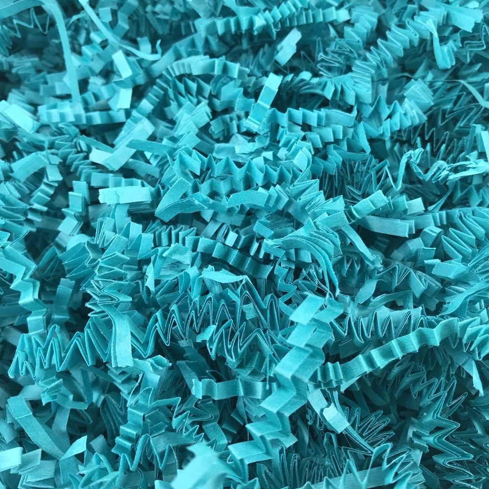 Black Cat Avenue 1/2 LB Teal Crinkle Cut Paper Shred Filler for Gift Wrap and Basket Filler