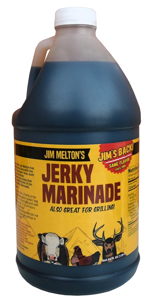 Jim Melton's Jerky Marinade - Make Your Own Homemade Jerky (24 Pounds - 64 Ounce) - Delicious Hickory Smoke Flavor - Contains no MSG or Nitrates (no Cure Needed) - Also Great on the Grill