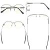 CessBlu Bendable Memory Titanium,Blue Light Blocking,Half-Rim Computer Reading Glasses(Gunmetal) +2.25 view 3
