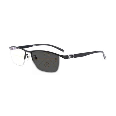 mincl/Sun Photochromic Reading Men adjustable vision With Multifocal Progressive glasses lentes (black, SPH 0 ADD+200)