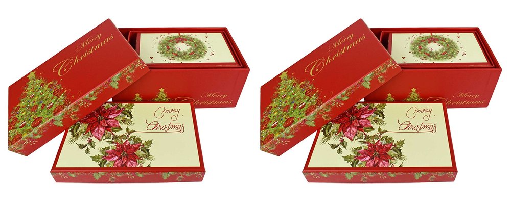 ALEF Set of 6 Elegant Decorative Holiday Themed Nesting Gift Boxes -3 Boxes- Nesting Boxes Beautifully Themed and Decorated!