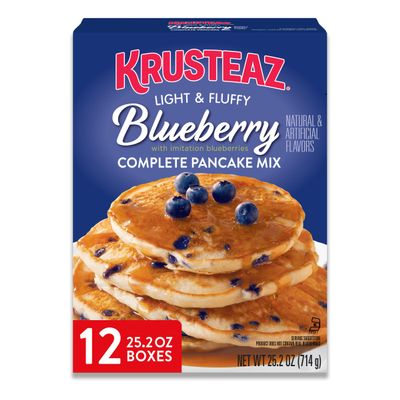 Krusteaz Complete Pancake Mix, Blueberry Pancake Mix, 25.2-Ounce Box (Pack of 12)