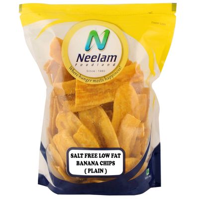 Neelam Foodland Low Fat Salt Free Banana Chips (Plain), 400g