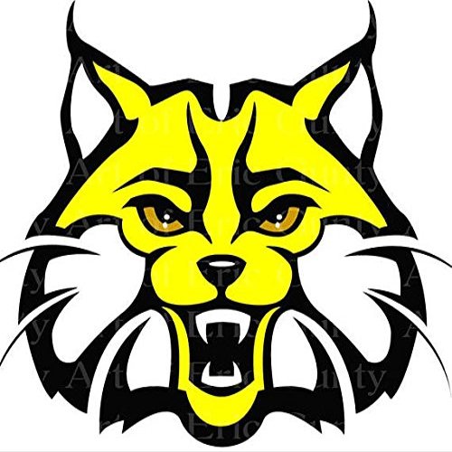 1/4 Sheet - Yellow Bobcat Wildcat Mascot Birthday - Edible Cake/Cupcake Party Topper - D22735