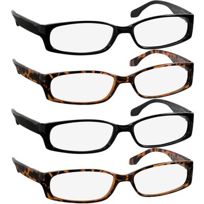 TruVision Readers Reading Glasses - 9503H - 2Black-2Tortoise-1.75