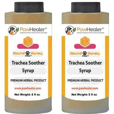 Trachea Soother Syrup 2PAK Hound Honey - Natural Herbal Remedy for Symptoms of Collapsed Trachea - Tastes Good - Easy to Administer (5 fl oz/ea)