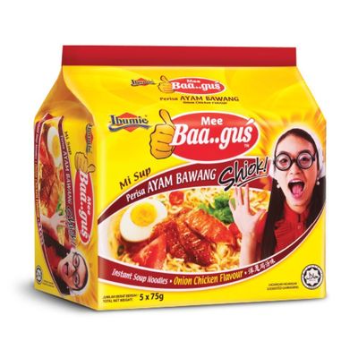 Ibumie Mee Instant Noodles 80g (Ibumie Baa..gus Mi Sup Ayam Bawang, 40 Packs)