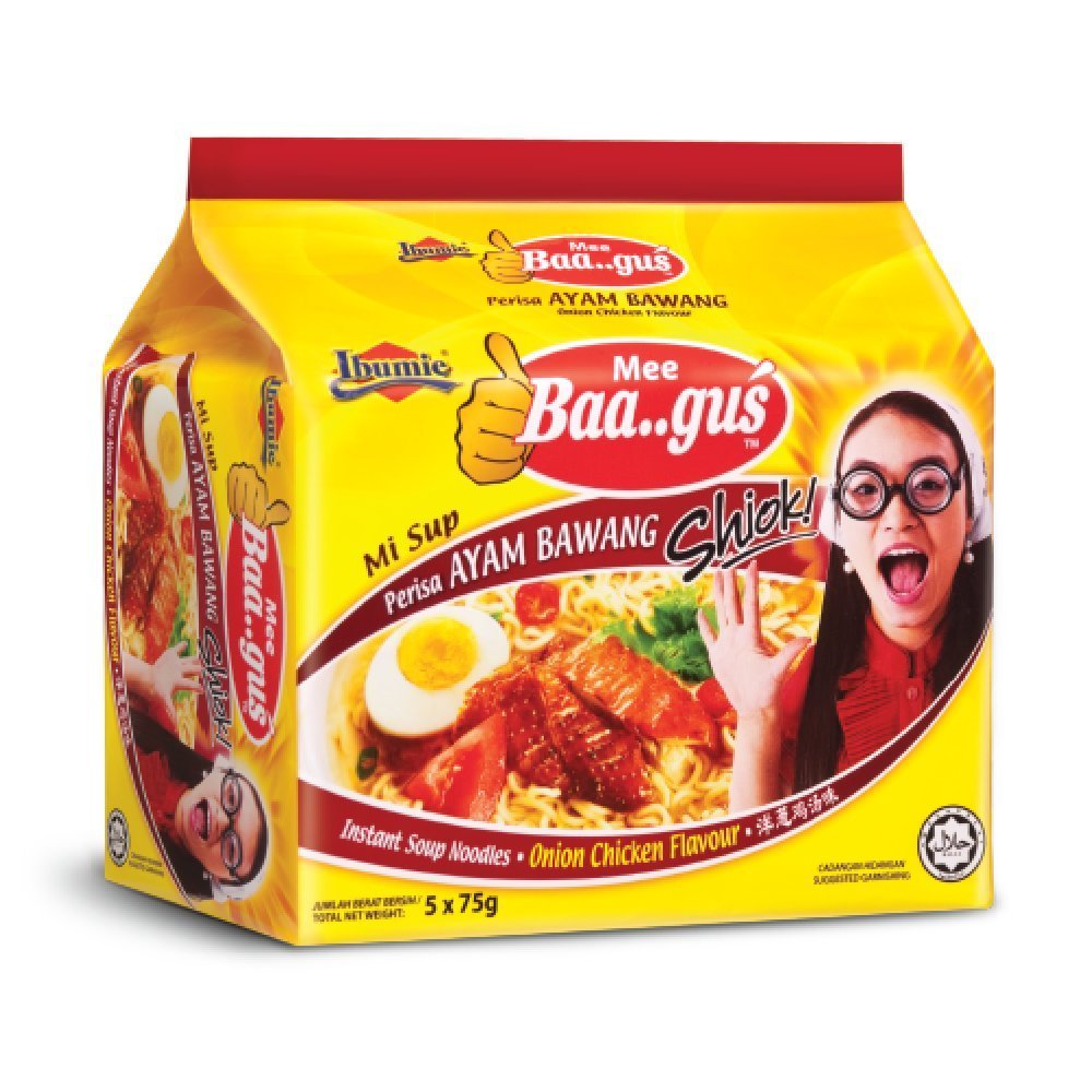 Ibumie Mee Instant Noodles 80g (Ibumie Baa..gus Mi Sup Ayam Bawang, 40 Packs)