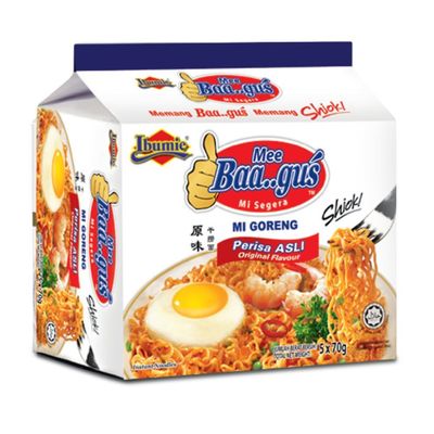 Ibumie Mee Instant Noodles 70g (Ibumie Baa..gus Mi Goreng Asli, 30 Packs)