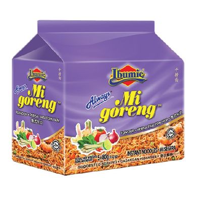 Ibumie Mee Instant Noodles 80g (Mi Goreng Thai Tom Yam, 40 Packs)