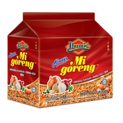 Ibumie Mee Instant Noodles 80g (Always Mi Goreng Asli, 30 Packs)