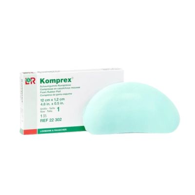Lohmann & Rauscher Komprex Foam Rubber Pad, Kidney Shaped Foam Padding for Compression Wrapping, Size 0, 9 cm x 5 cm Kidney, Sold Individually